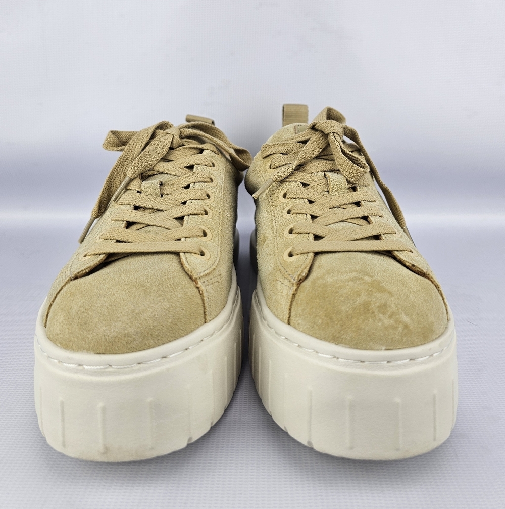 J/Slides Women's Roger Platform Sneakers Sand Suede 7.5 - Picture 2 of 9